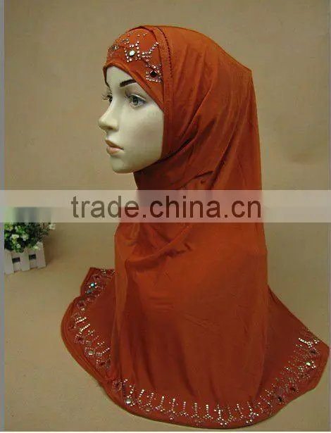 A416 Newest colorful crystal/sequin 70*60cm 2pcs HIJAB