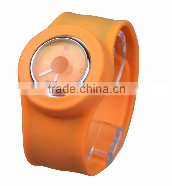 Funny sillion slap watch in many colors, silicon quartz watches