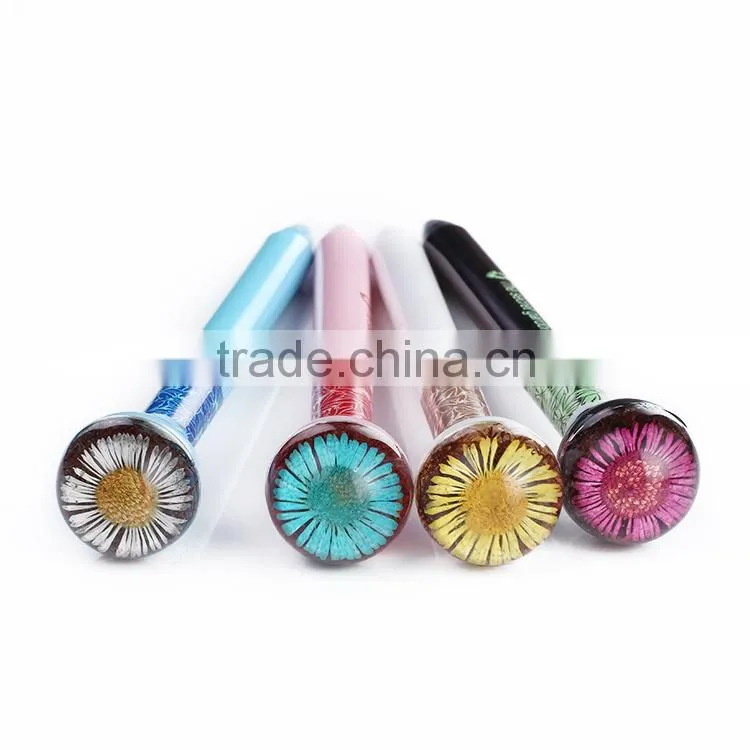 Flower Ball Pen ballpoint pen with resin button for office suppliers