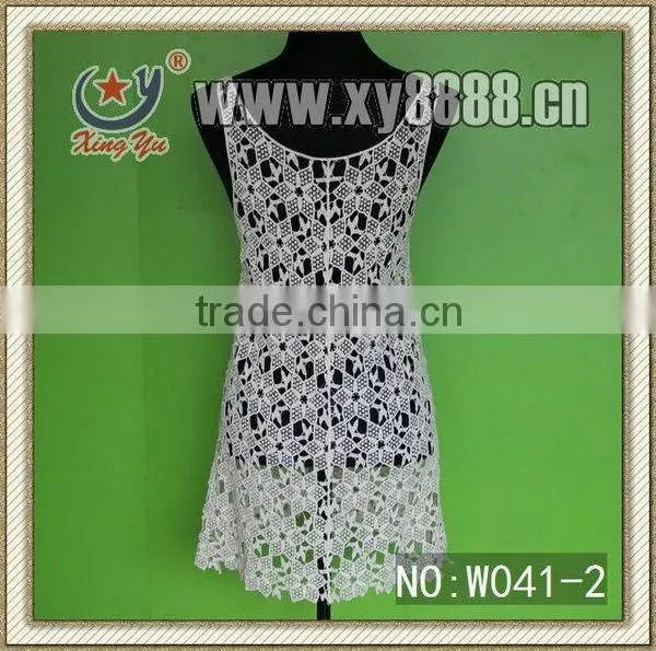 2013 New Fashion Ladies Embroidered Lace Cropped Tank Top/Sleeveless Lace Top/Crochet Lace Top