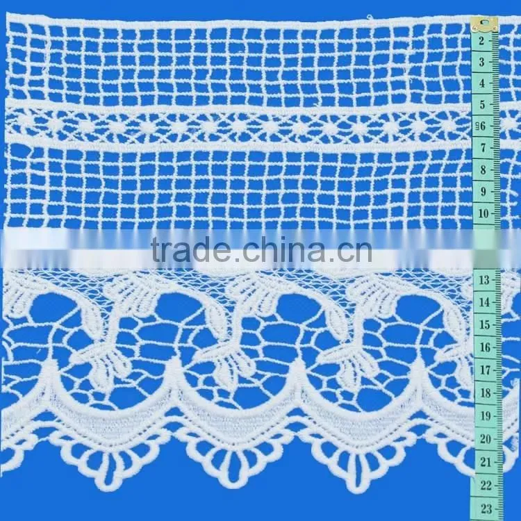 Wholesale promotional custom colorful embroidery scalloped flower lace neck collar trimming