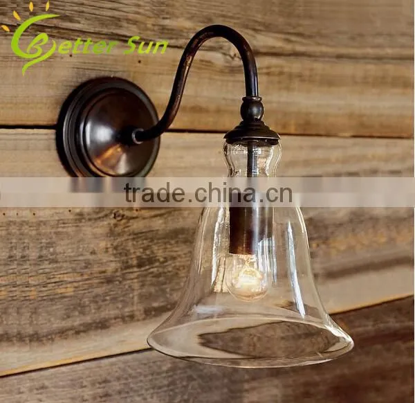 Glass Shade Vintage Edison Light Bulb Wall Lamp