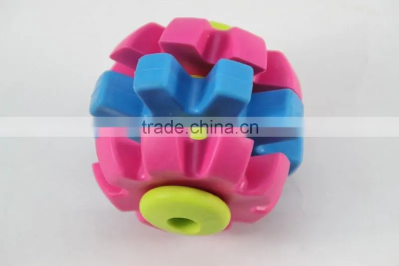 Pet products thermoplastic rubber three-gear pet cat dog chews toy