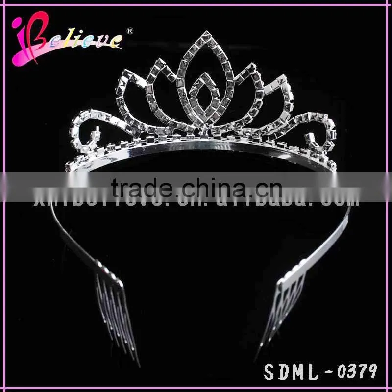 Luxury tiara hair jewelry wholesale tiara crown crystal stone wedding tiara for young girls