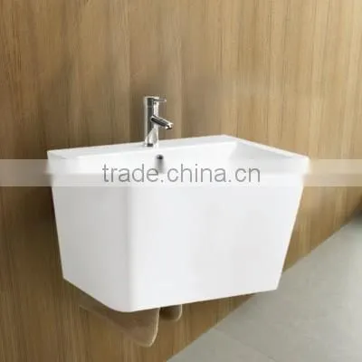 Wall Mounted Semi Pedestal CE Ceramic Sink APH053
