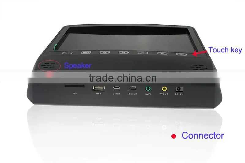 9" digital headrest DVD player without pillow
