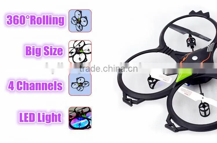 Big size quadcopter camera drone with camera and LED light
