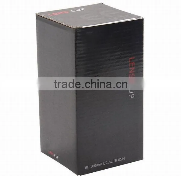 2nd Generation Camera Lens Tea Coffee Cup Mug Stainless Steel for Canon Black 24--105mm