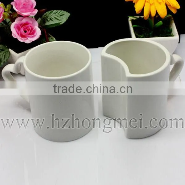 DIY 2015 New Hot Selling Plain Ceramic Lover Heat Transfer Mug Coating Cup