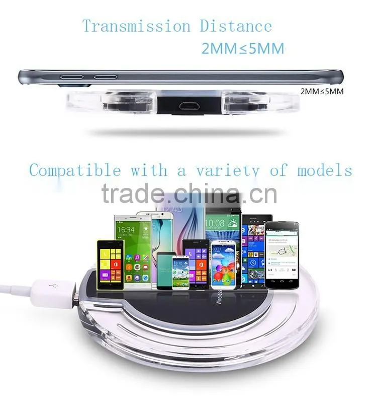 2016 New Product Qi Wireless Charger wireless charging pad for Samsung Galaxy S6 / S6 Edge