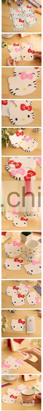 home decoration cute cat silicone cup mat