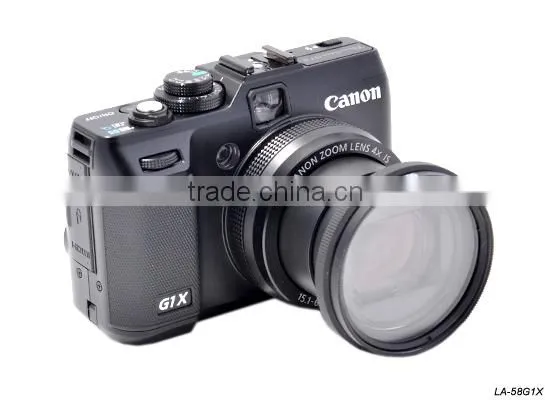 Kiwifotos Lens adapter tube LA-58G1X provides 58mm filter mount for Canon PowerShot G1X Digital Camera