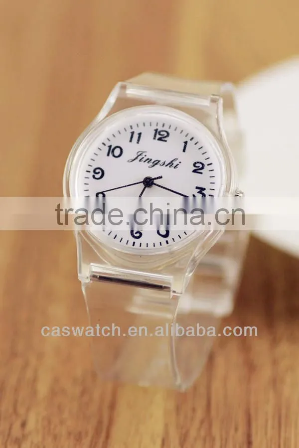 Fashion transparent plastic quartz watch