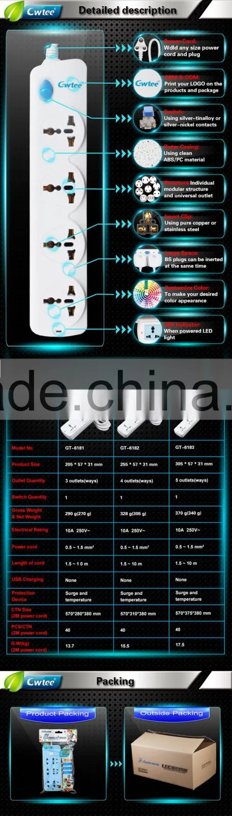 3-Way Plug /Socket, Multi Plug Socket, Power Extension Socket