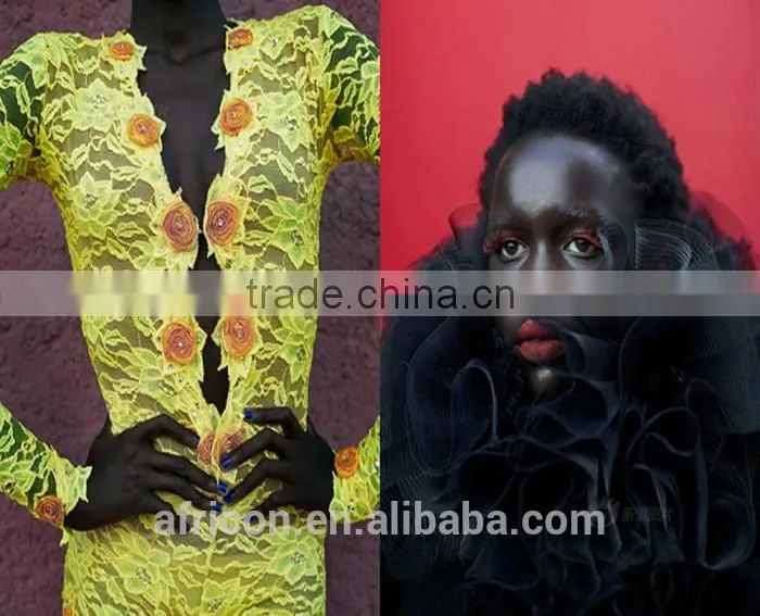 wholesale nigerian fabric tulle lace african fabricwith flower embroidered designs NQ179-4