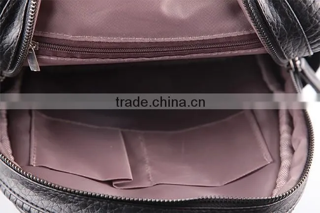 4785-china wholesale women black PU quillting backpack
