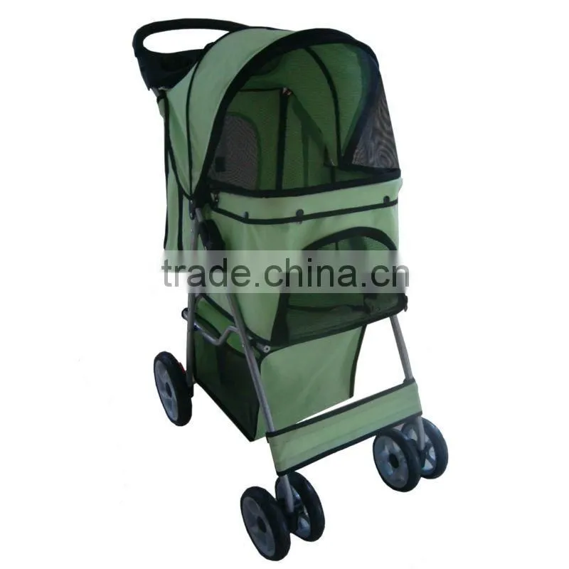 Easy Folding Pet Stroller with 4 wheel carts
