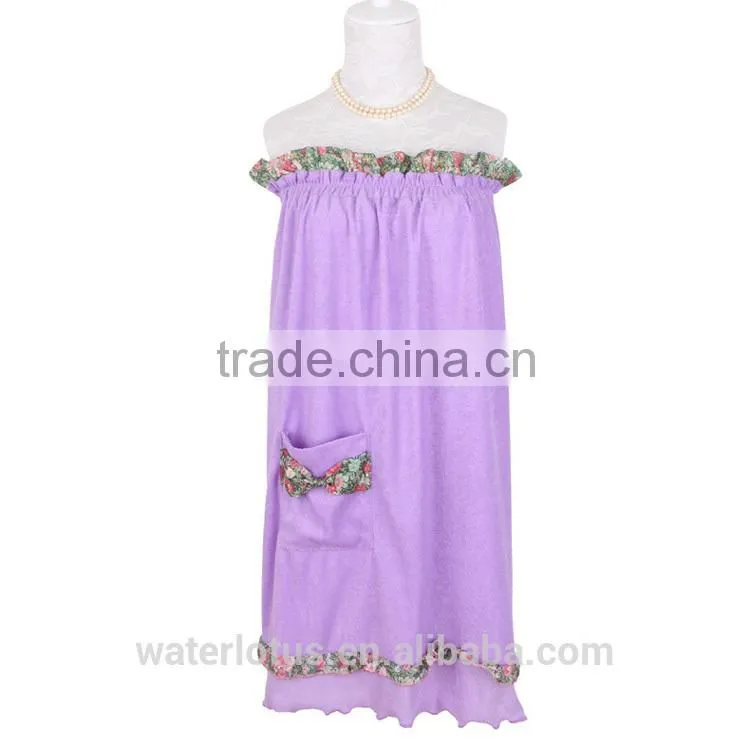 2014 yiwu factory OEM service customized personalized bath products terry bathrobe with pocket