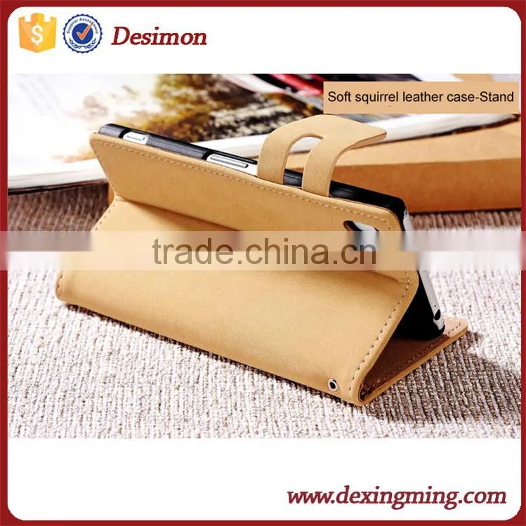 Squirrel pattern Soft Feel Classic Stand flip Leather case for Xiaomi 4c
