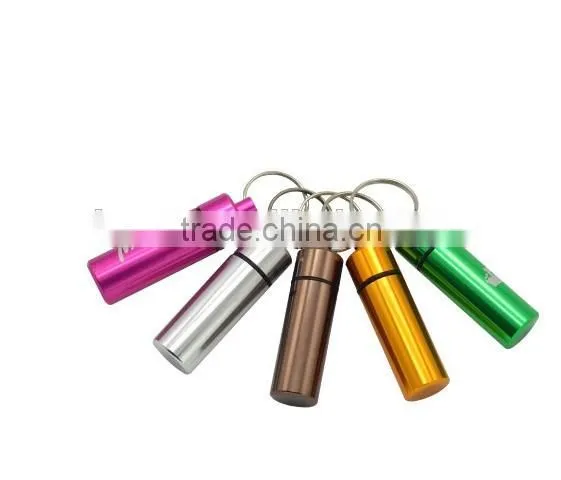 FDA Standard Waterproof Aluminium Mini Pill Case Keyring