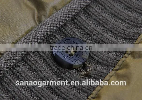 2015 casual men's knitted collar slim fit cotton-padded jacket