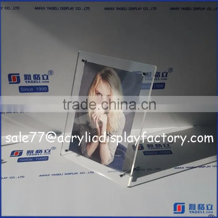 Yageli Factory High Clear Two Side Large Acrylic Cube Photo Frame 2016