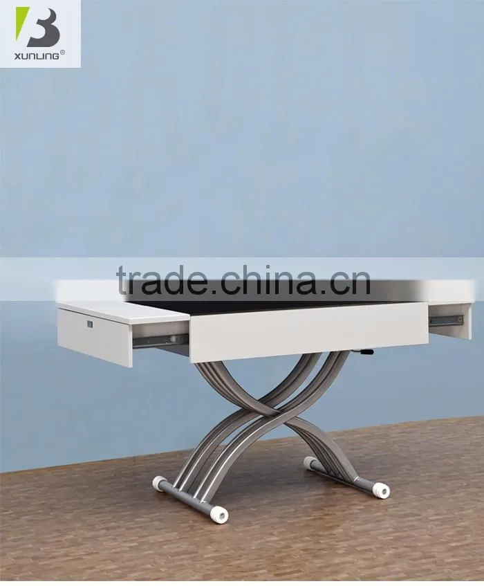 Lift Metal Glass Coffee Table Transformer Mechanism