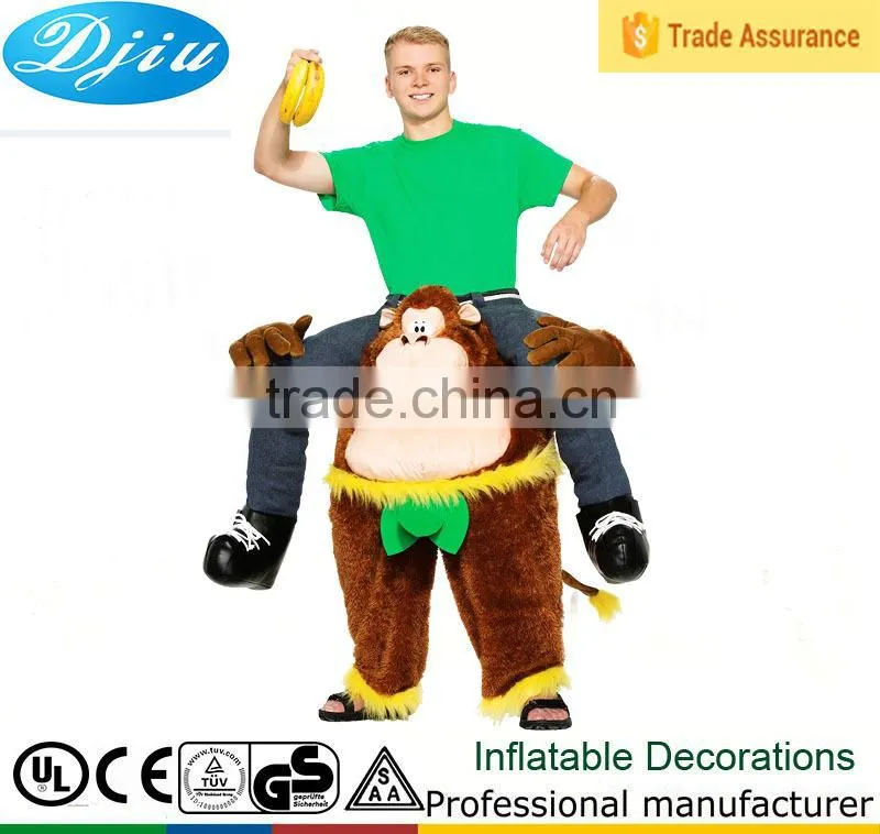 DJ-CO-159 Airblown Inflatable Illusion Gorilla Rider Riding Mens led Funny Adult Costume