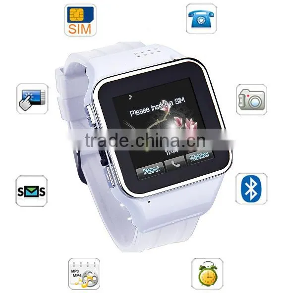 Smart build-in SIM card watch Mobile phone with dual bluetooth