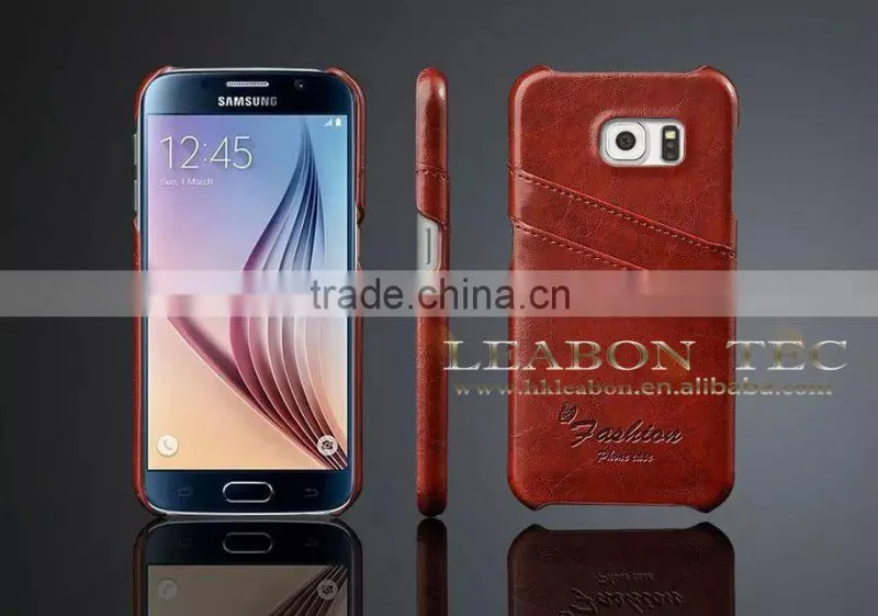 New Products For Samsung Galaxy S6 Leather Case, For Samsung Galaxy S6 Back Cover Case with Card Slots