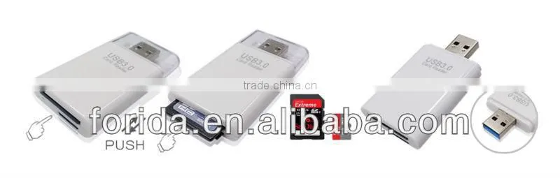 Top selling USB 3.0 push style Multi SD/TF usb card reader