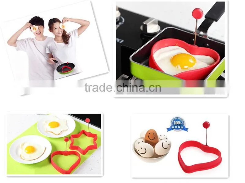 Food grade silicone egg fried egg ring cook ring with handle