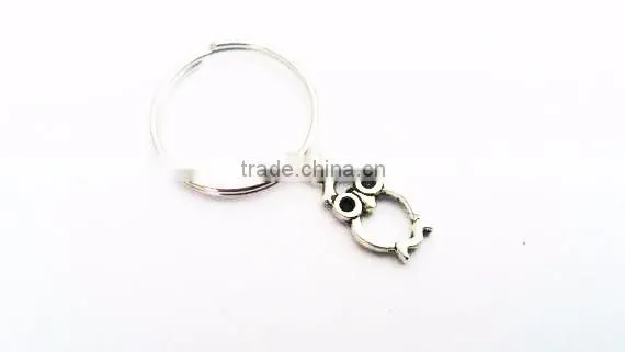 Custom gift Tiny owl charm keychain