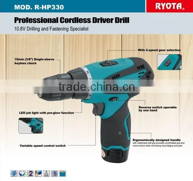10.8V Cordless Driver Drill-Li-ion R-HP330 --New Model