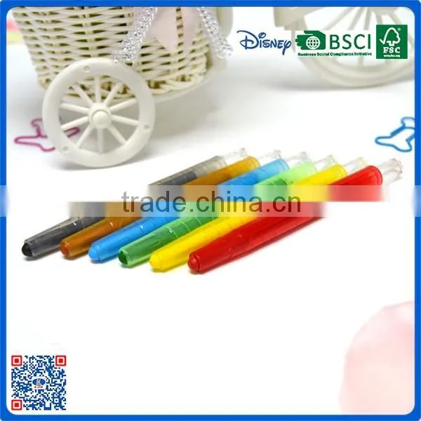 China Manufacturers wholesale 6 colors twist crayons in pvc bag customized Logo printed crayons