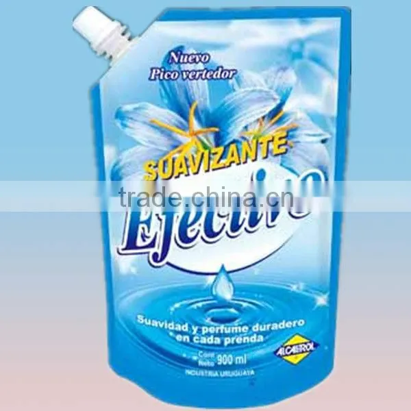 laminated &printed plastic packaging bag with spout for juice