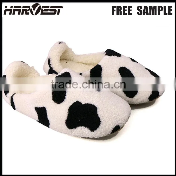 Cow plush animal shape slipper for adult , stuff warm slipper indoor