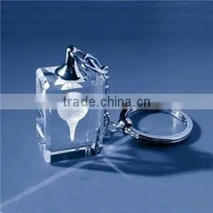 Wholesale promotion gift custom crystal glass keychain