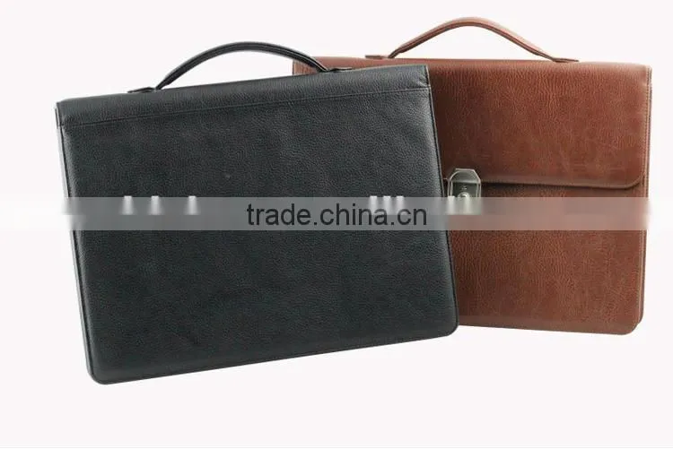 Top quality genuine leather fireproof briefcase