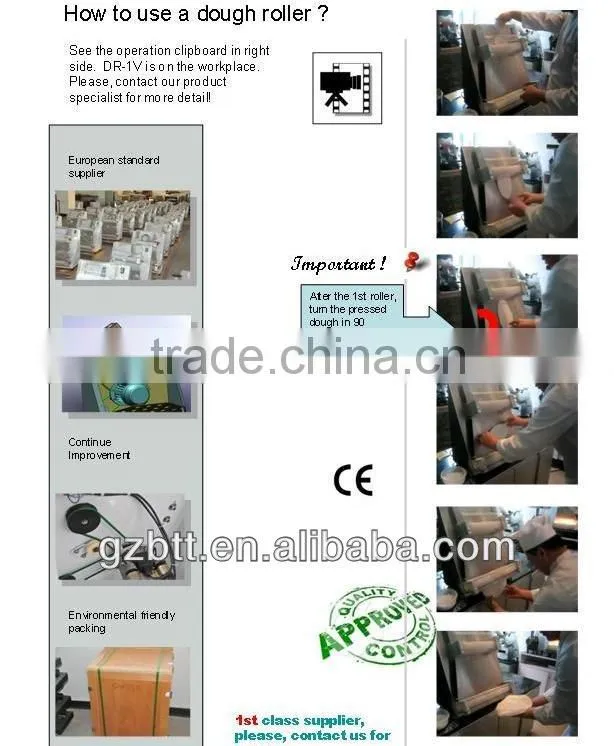 stainless steel bread dough pressing/ rolling machine