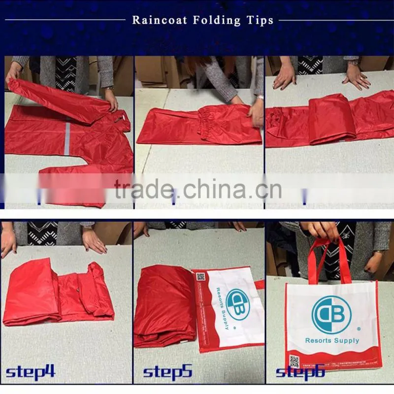 Polyester taffeta raincoat with jacket and pants