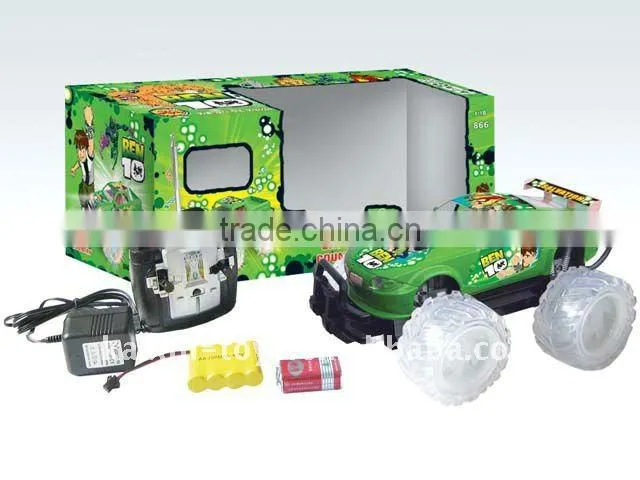 1079532 ben 10 scale 1 18 4 function rc car with light and music