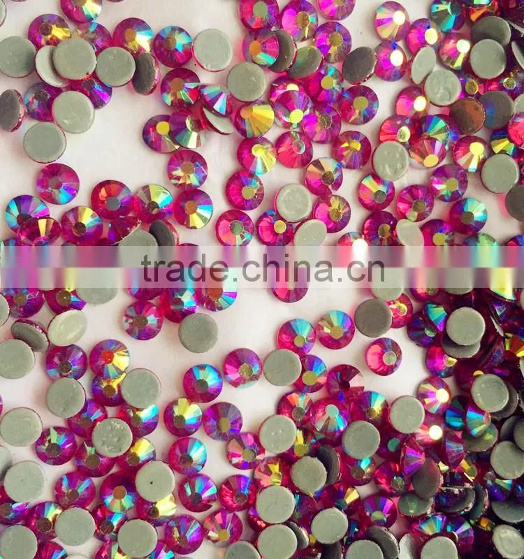full colors and sizes good price super quality fuschia AB clothing hotfix rhinestone