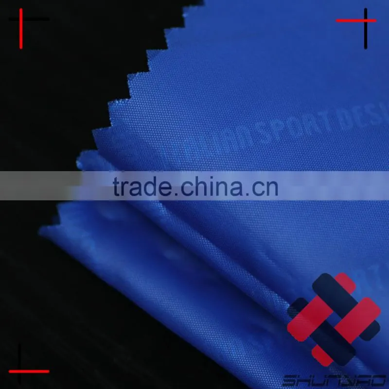 210T Polyester taffeta fabric lining custom logo embossed printing
