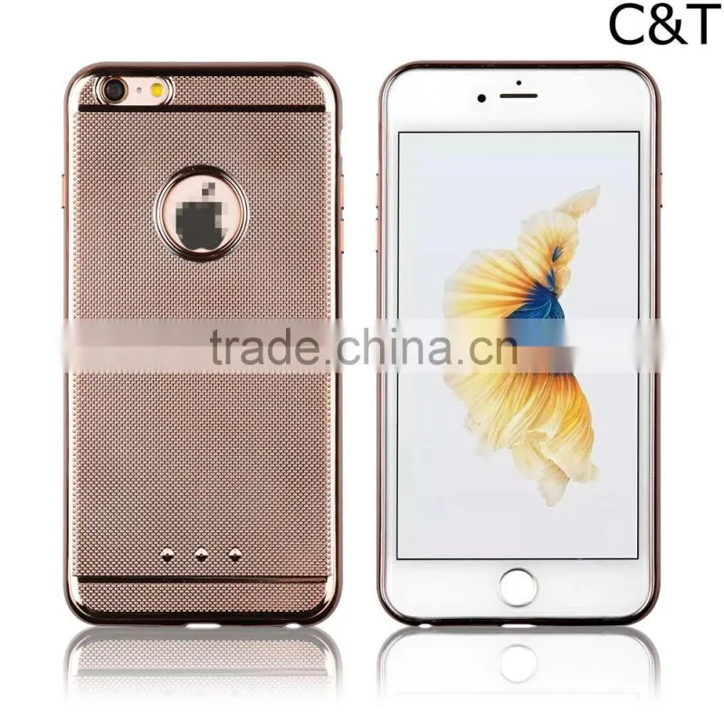C&T Plating Weave Lines Soft Flexible TPU Skin Case for iPhone 6/6S