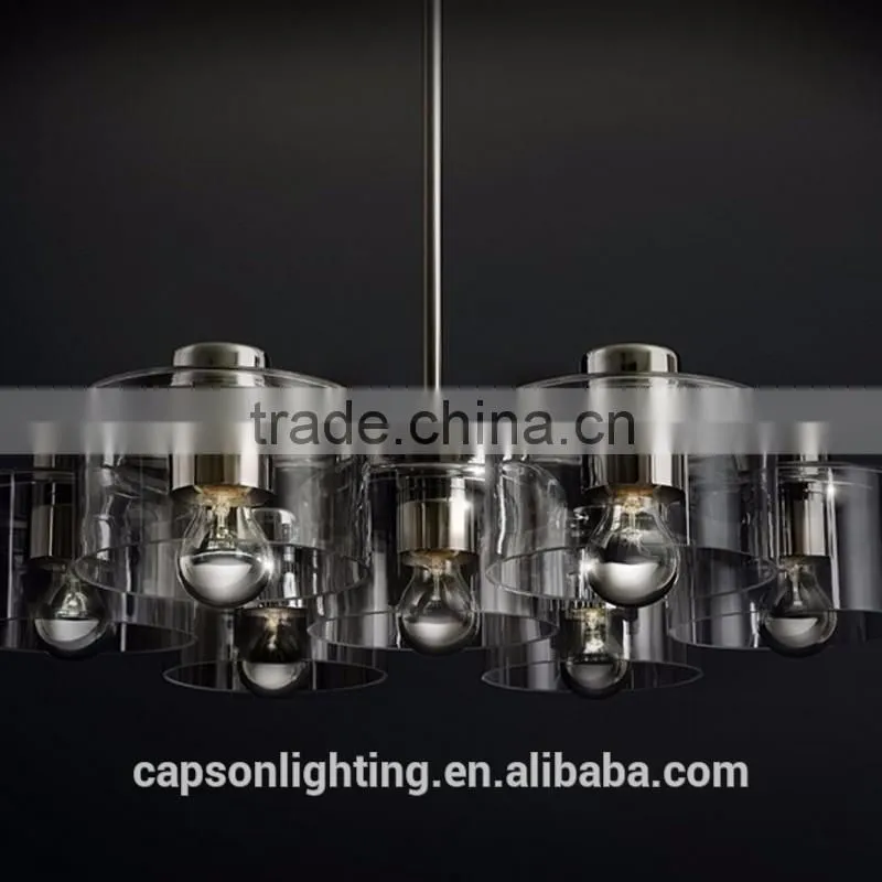 modern desingn glass shade indoor ceiling lamp with chandelier