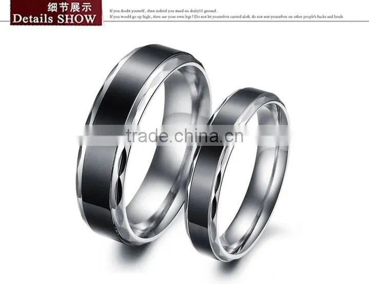 KSTONE Fashion jewelry stainless steel ring black couples rings