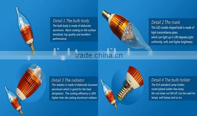 E14 led flicker flame candle light bulbs,led light candle