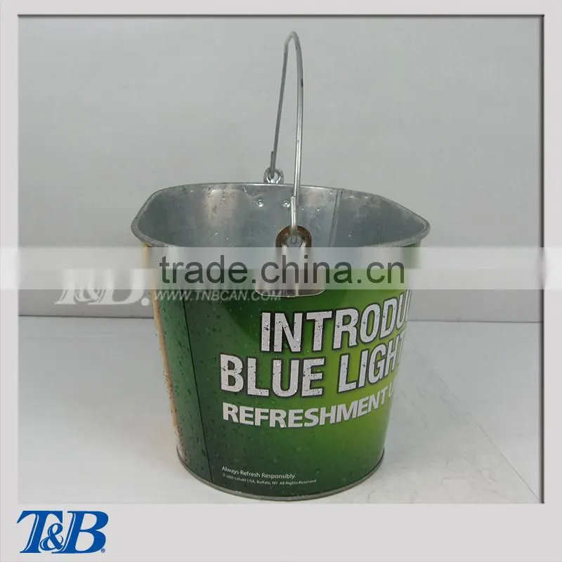 champagne ice bucket,iron bucket with metal handle