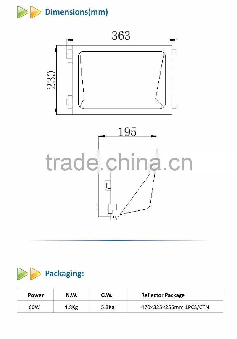 60W Cut Off Wall Pack Light for Indoor/Outdoor usage